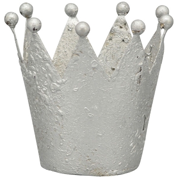 Krone AZA, silber, Metall, 13x13x13 cm