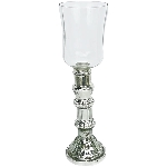 Kerzenhalter Vitreous, silber, Glas, 9x9x31,5 cm