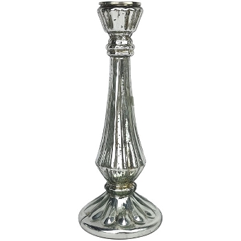 KerzenHalter Vitreous, silber, Glas, 12x12x30 cm