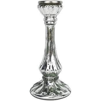 KerzenHalter Vitreous, silber, Glas, 10x10x22,5 cm