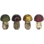 Pilz Vitreous, grau/gelb/grün/rot, Glas, 5x5x8 cm