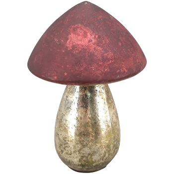 Pilz Vitreous, rot, Glas, 6,5x6,5x10 cm