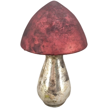 Pilz Vitreous, rot, Glas, 9x9x12 cm