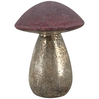 Pilz Vitreous, rot, Glas, 9x9x12 cm