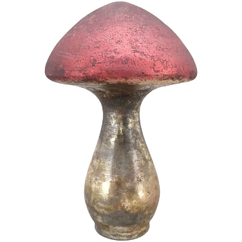 Pilz Vitreous, rot, Glas, 12x12x18 cm