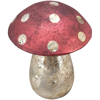 Pilz Vitreous, rot, Glas, 6,5x6,5x10 cm