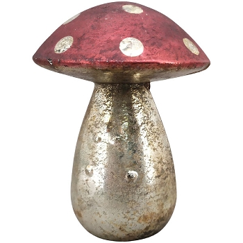 Pilz Vitreous, rot, Glas, 6,5x6,5x10 cm