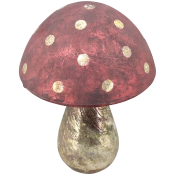 Pilz Vitreous, rot, Glas, 9x9x12 cm