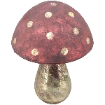 Pilz Vitreous, rot, Glas, 9x9x12 cm