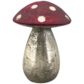 Pilz Vitreous, rot, Glas, 9x9x12 cm