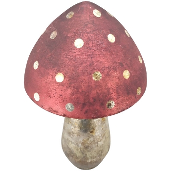 Pilz Vitreous, rot, Glas, 12x12x18 cm