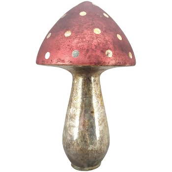 Pilz Vitreous, rot, Glas, 12x12x18 cm