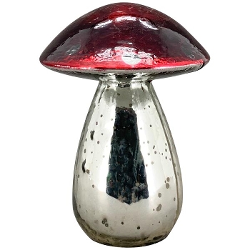 Pilz Vitreous, rot, Glas, 9x9x11,5 cm