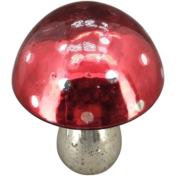 Pilz Vitreous, rot, Glas, 14x14x21 cm