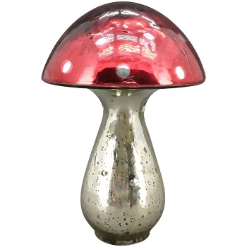 Pilz Vitreous, rot, Glas, 14x14x21 cm