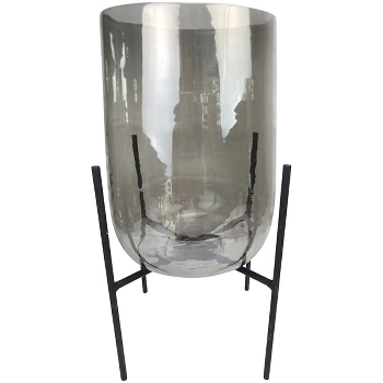 WindLicht mit Ständer Peno, Glas/Metall, 16x16x29 cm