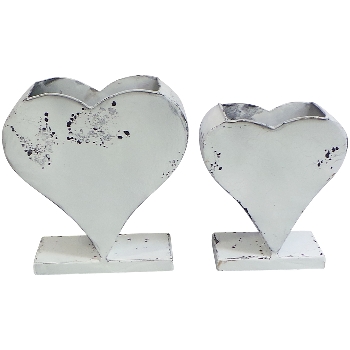 HerzVase ClairBlanc, weiß, Metall, 20x9x23 cm