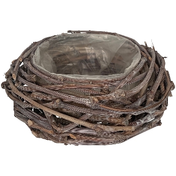 PflanzKorb Willow, braun, Traubenzweig, 25x25x9 cm