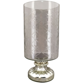 WindLicht Vitreous, silber, Glas, 15x15x31,5 cm