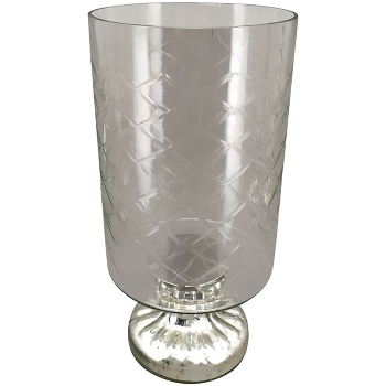 WindLicht Vitreous, silber, Glas, 15x15x31,5 cm