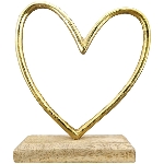 Herz Puri, gold, Alu/Holz, 20x5x22 cm