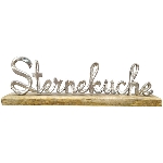 SchriftZug SterneKüche Puri, silber, Alu/Holz, 40x5x12 cm