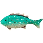Fisch Kanu, türkis/gelb/pink, Metall, 18x3x7 cm