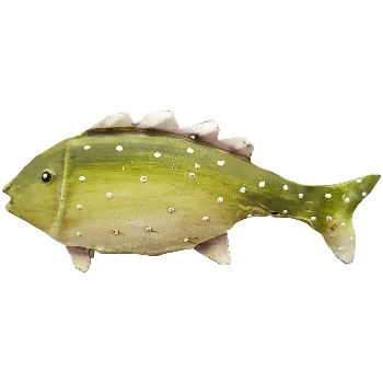 Fisch Kanu, türkis/gelb/pink, Metall, 18x3x7 cm