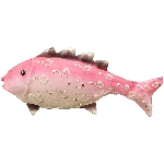 Fisch Kanu, türkis/gelb/pink, Metall, 18x3x7 cm