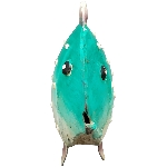 Fisch Kanu, türkis/gelb/pink, Metall, 18x3x7 cm