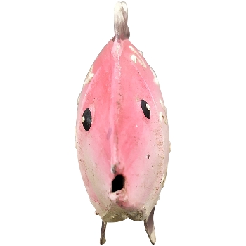 Fisch Kanu, türkis/gelb/pink, Metall, 18x3x7 cm