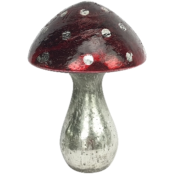 Pilz Vitreous, rot, Glas, 12x12x18 cm