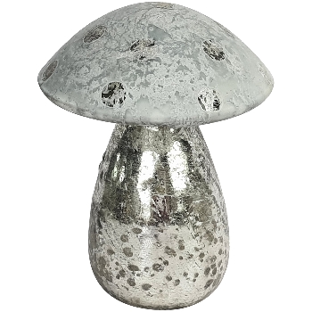 Pilz Vitreous, weiß, Glas, 9x9x12 cm