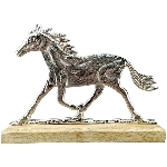 Pferd Puri, Alu/Holz, 16x5x12 cm