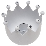 KronenKerzenHalter ClairBlanc, weiß, Metall, 8x8x6 cm