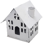 Haus ClairBlanc, weiß, Metall, 8x8x8 cm