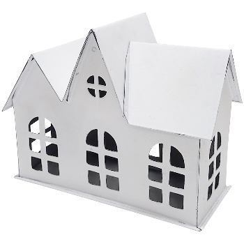 Haus ClairBlanc, weiß, Metall, 20x10x16 cm