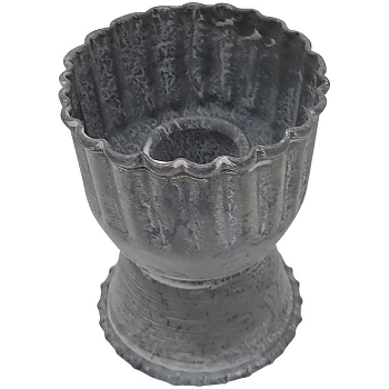 KerzenHalter Junker, grau, Metall, 6x6x7 cm