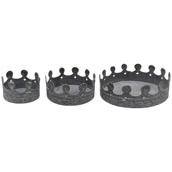 TablettSet/3 Junker, grau, Metall, 5x5x3 cm