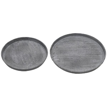 TablettSet/2 Junker, grau, Metall, 25x25x2 cm