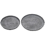 Tablett Set/2 Junker, grau, Metall, 25x25x2 cm