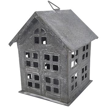Haus Junker, grau, Metall, 12x13x15 cm