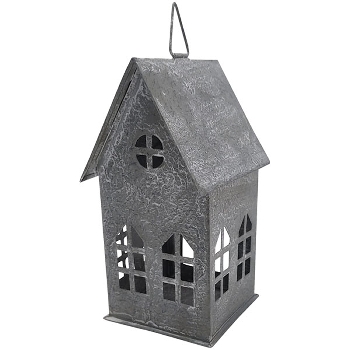 Haus Junker, grau, Metall, 11x8x17 cm