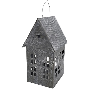 Haus Junker, grau, Metall, 10x9x17 cm