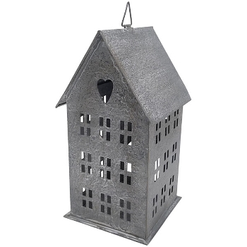 Haus Junker, grau, Metall, 12x11,5x22 cm