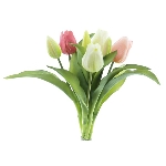 Tulpen Bund ArtificialNature, creme/rosa/grün, 31 cm