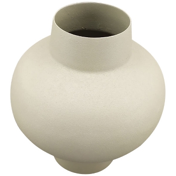 Vase SilO, creme, Metall, 11x11x12,5 cm