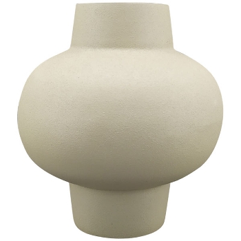 Vase SilO, creme, Metall, 11x11x12,5 cm