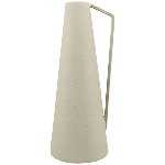 Vase SilO, creme, Metall, 9,5x9,5x25 cm