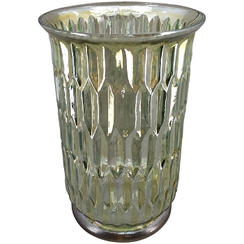 WindLicht PENO, grün, Glas, 16x16x25,5 cm